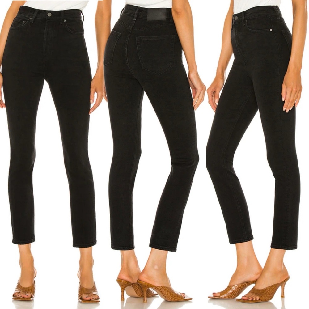 GRLFRND Revolve Piper Super High Rise Stretch Slim Sz 30 Black Hollywood Heights